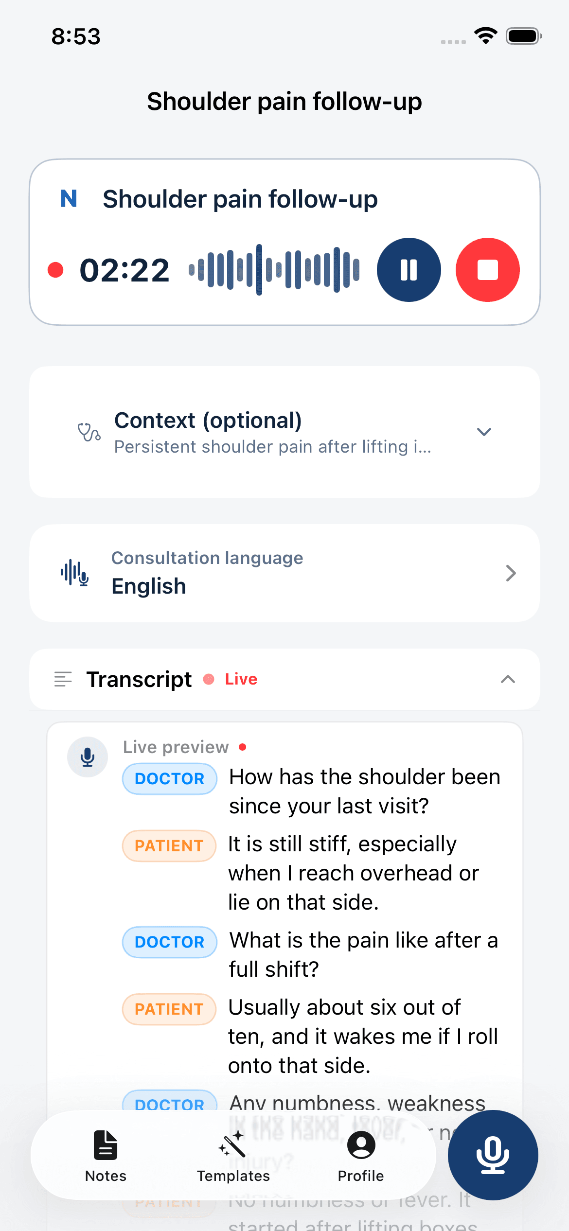 Notat AI on iPhone