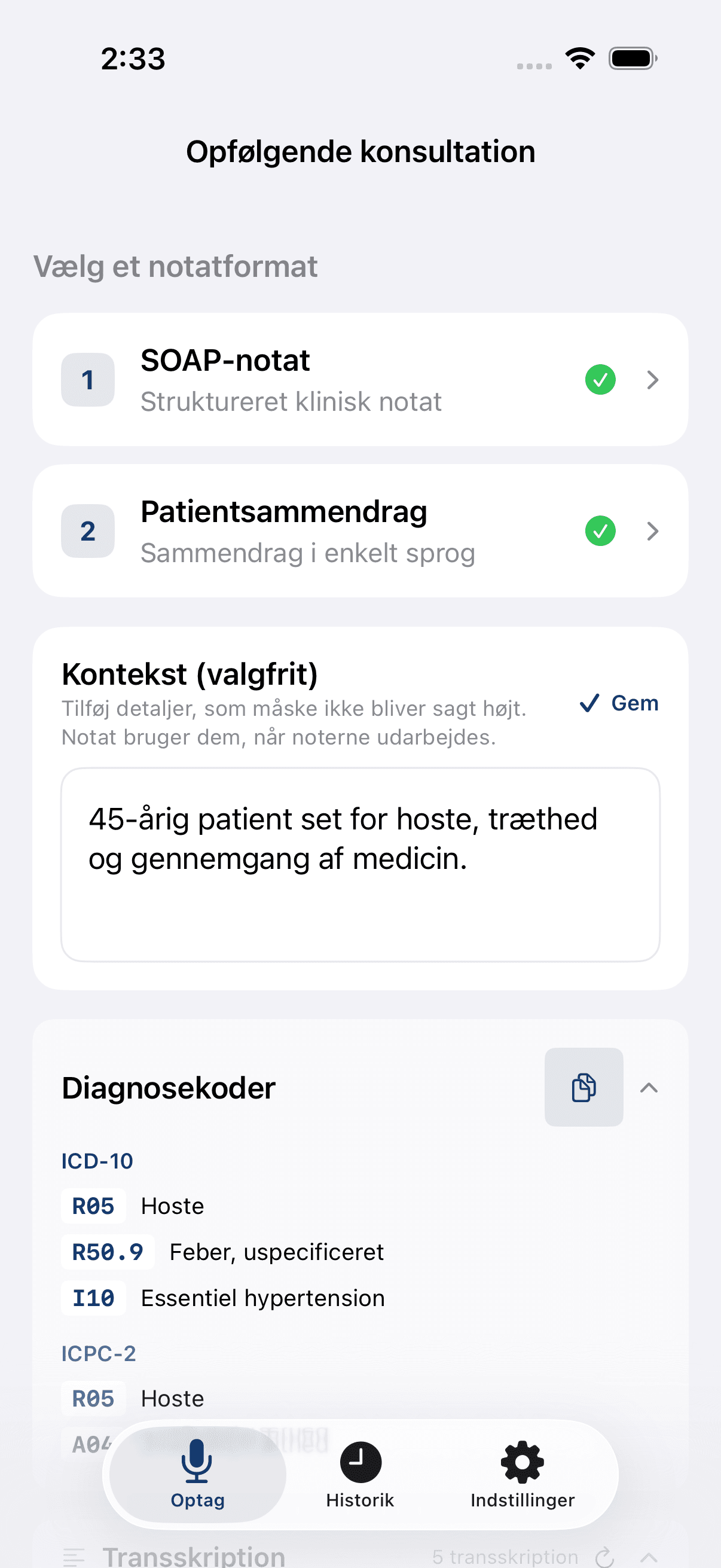 Notat AI på iPhone