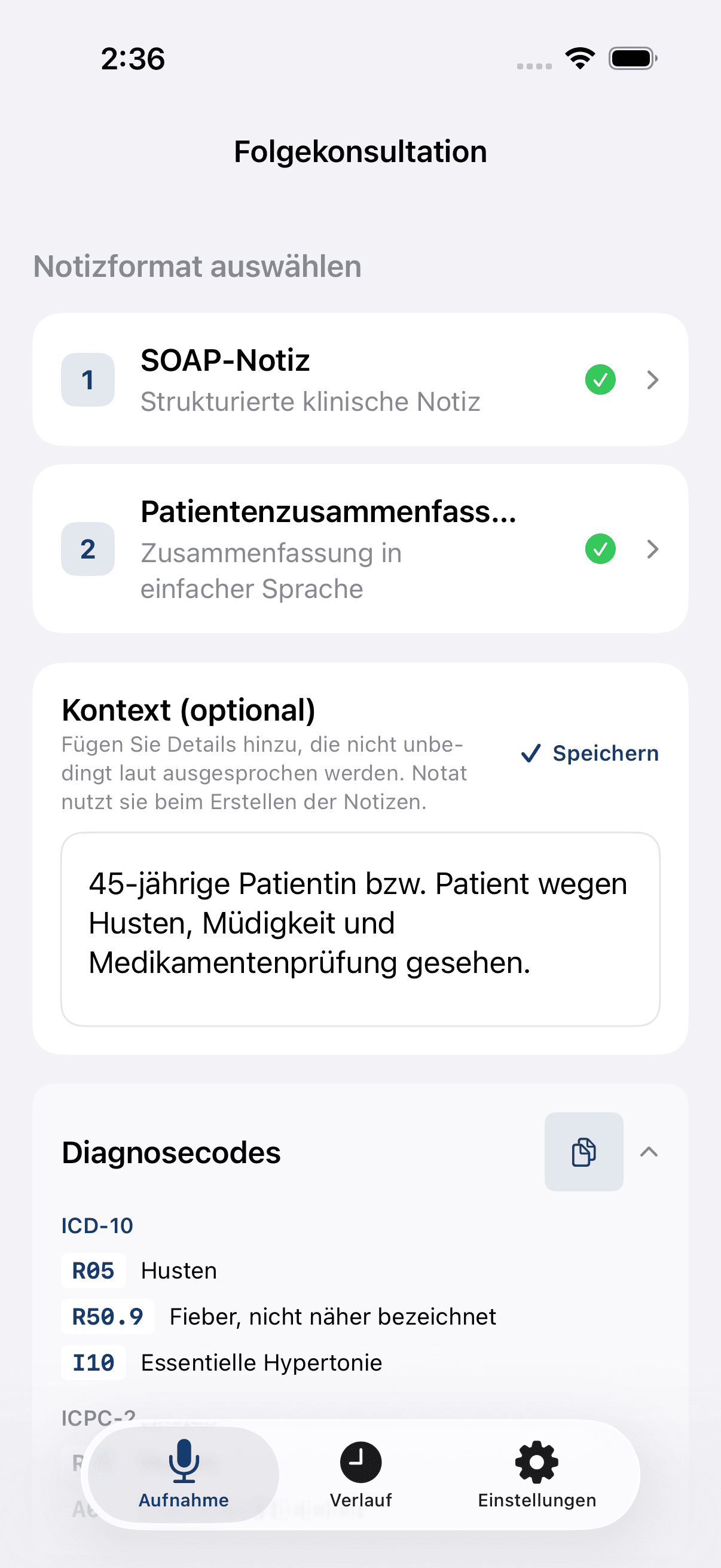 Notat AI auf dem iPhone