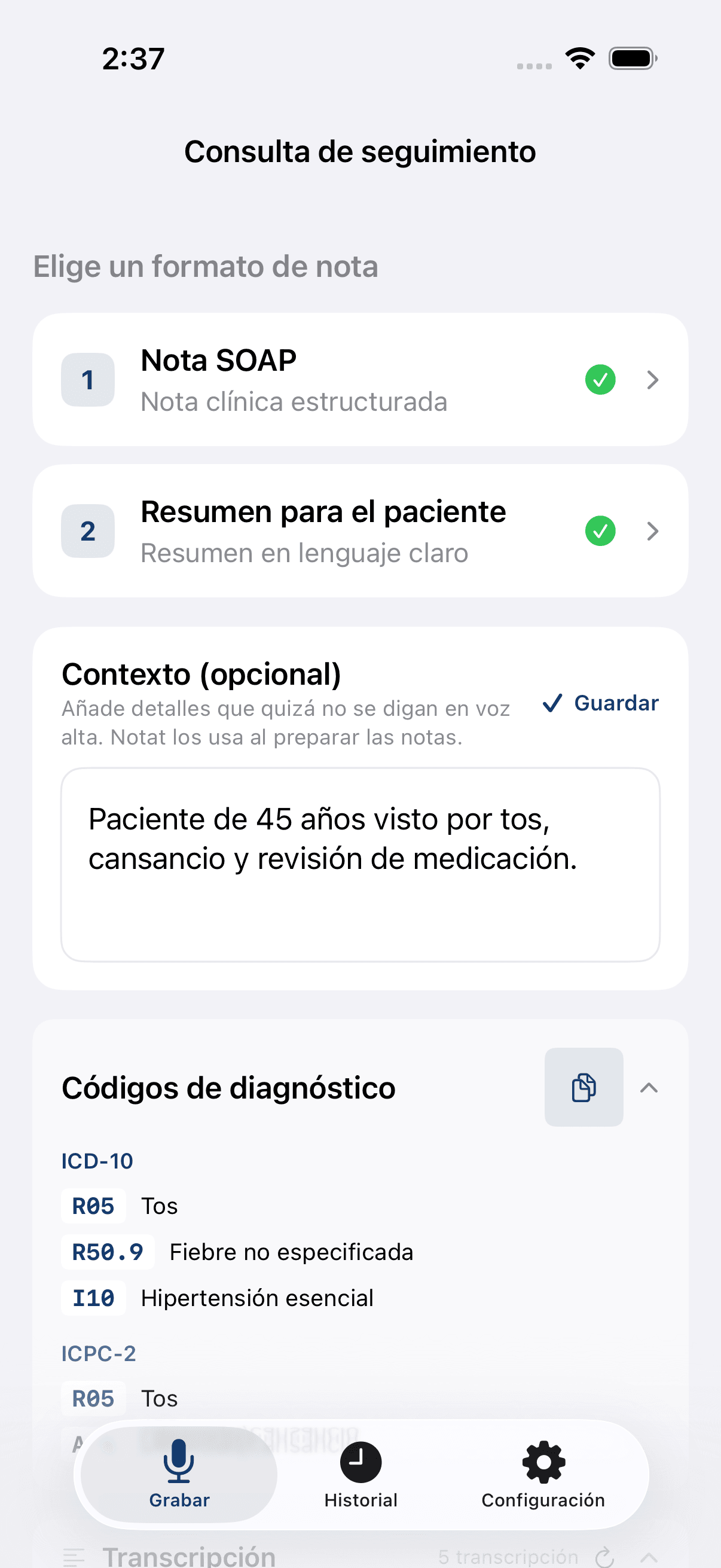 Notat AI en el iPhone