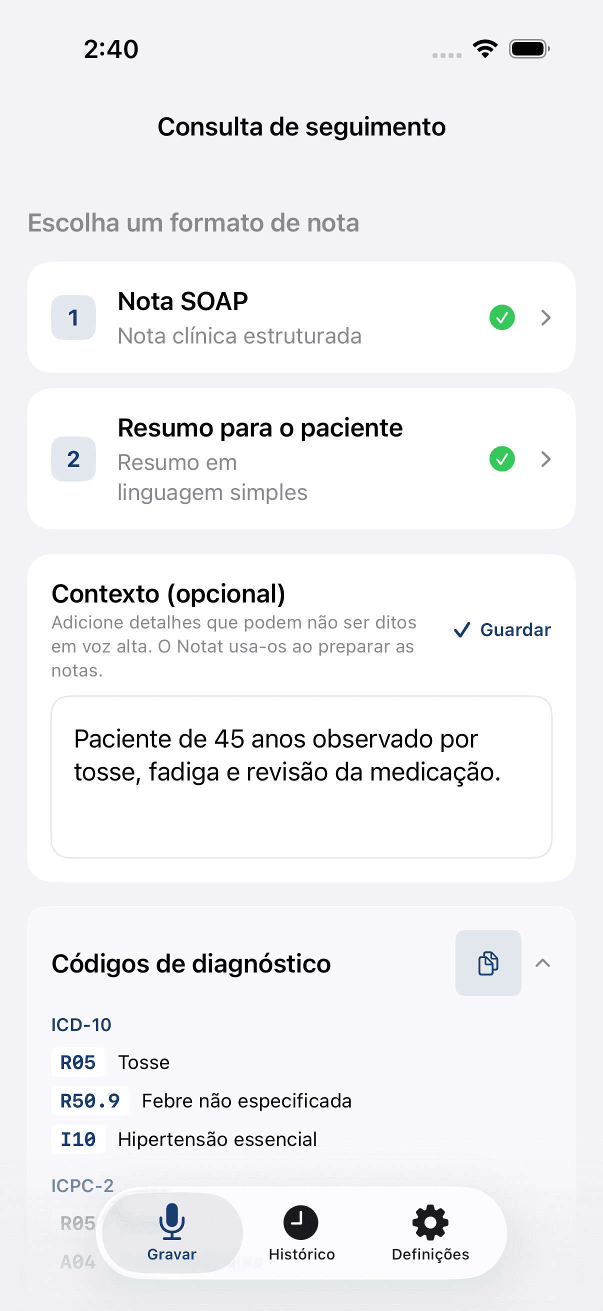 Notat AI no iPhone