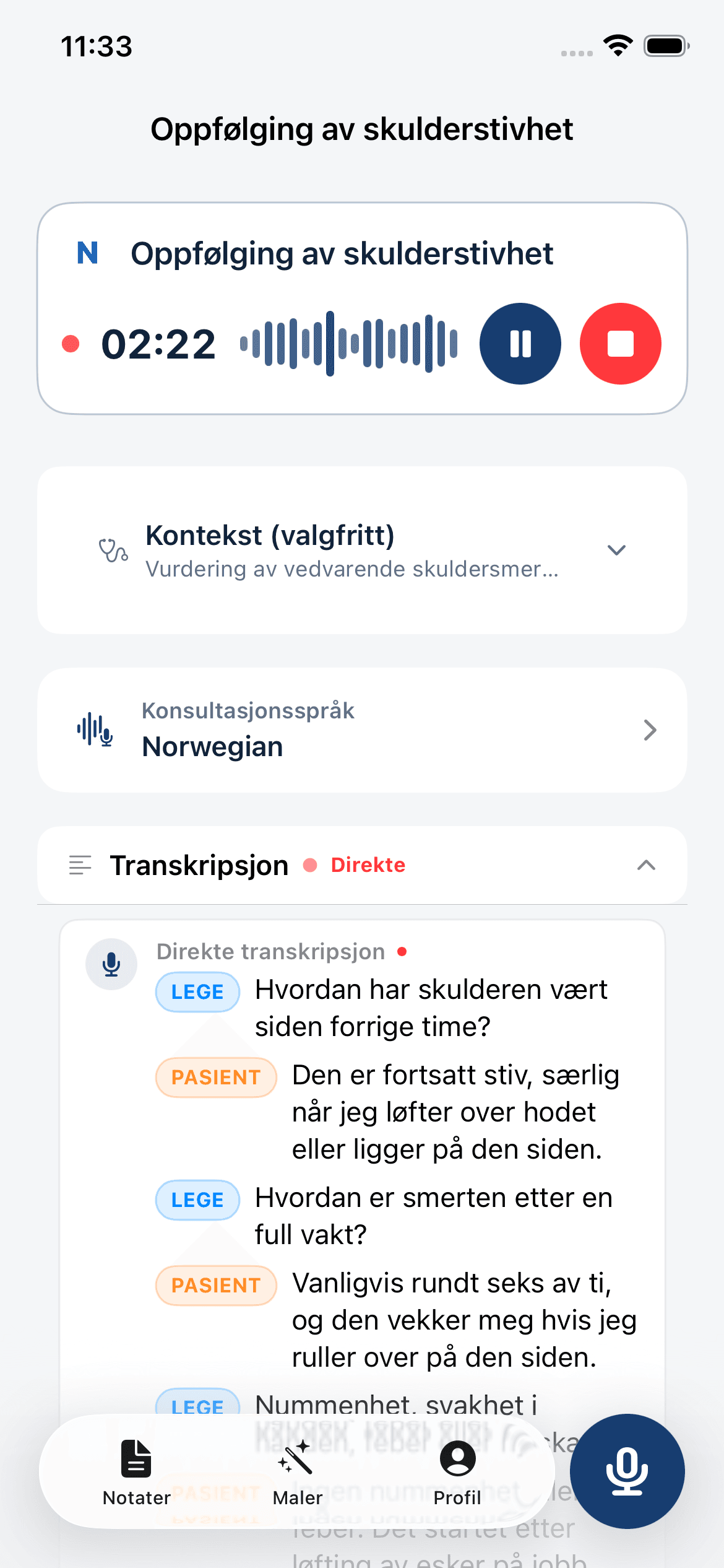 Notat AI på iPhone